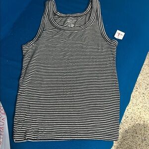 American Eagle Outfitters Black and White Striped Tank Top
